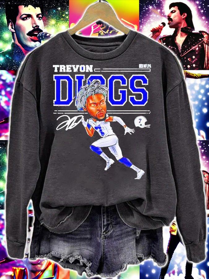 Trevon Diggs cartoon Dallas Football signature T-shirt