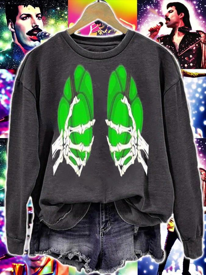 Bell Pepper Green Bra Costume Fruit Halloween Skellington T-Shirt sweatshirt