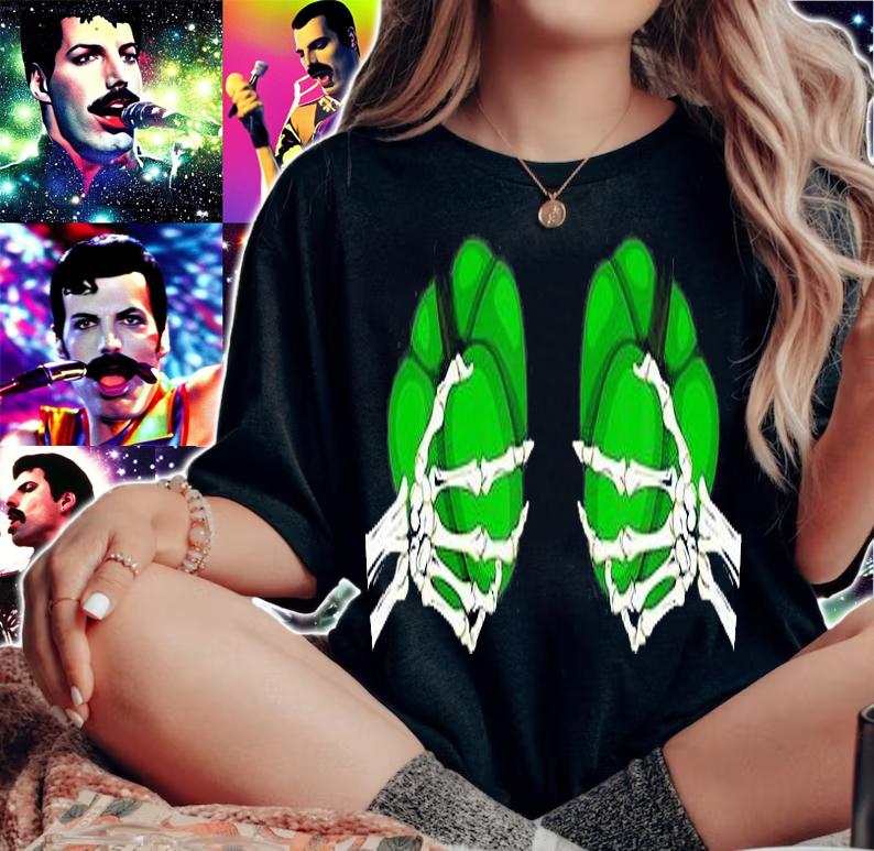 Bell Pepper Green Bra Costume Fruit Halloween Skellington T-Shirt woman shirt