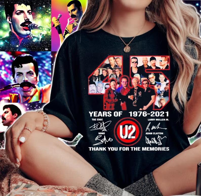 45 years of U2 1976 2021 thank you for the memories shirt