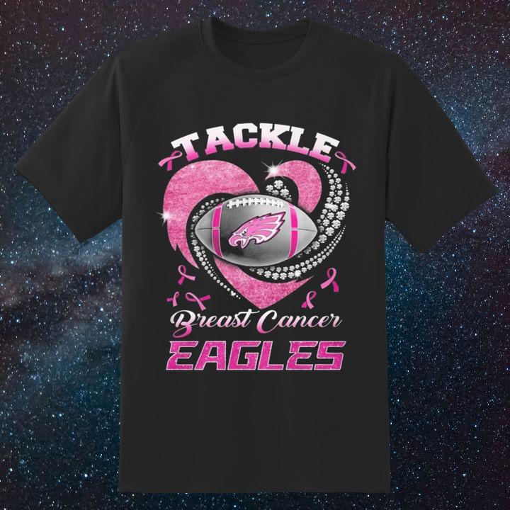 Tackle Breast Cancer Awareness Philadelphia Eagles Football T-Shirt