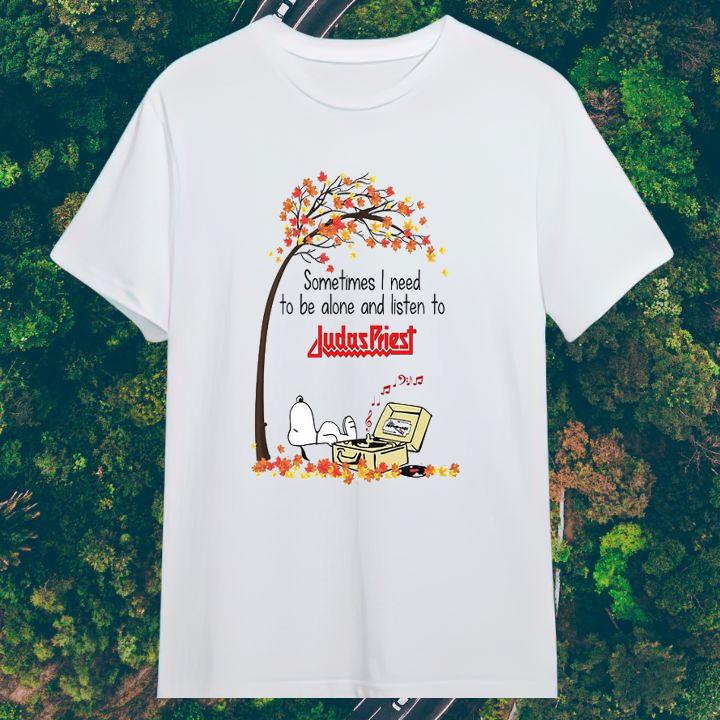 Personalized Sometimes I Need To Be Alone And Listen To Judas Priest Snoopy Sleeping T-Shirt