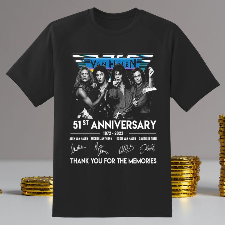 Trending Van Halen Rock Band 51St Anniversary 1972 2023 Autograph T-Shirt