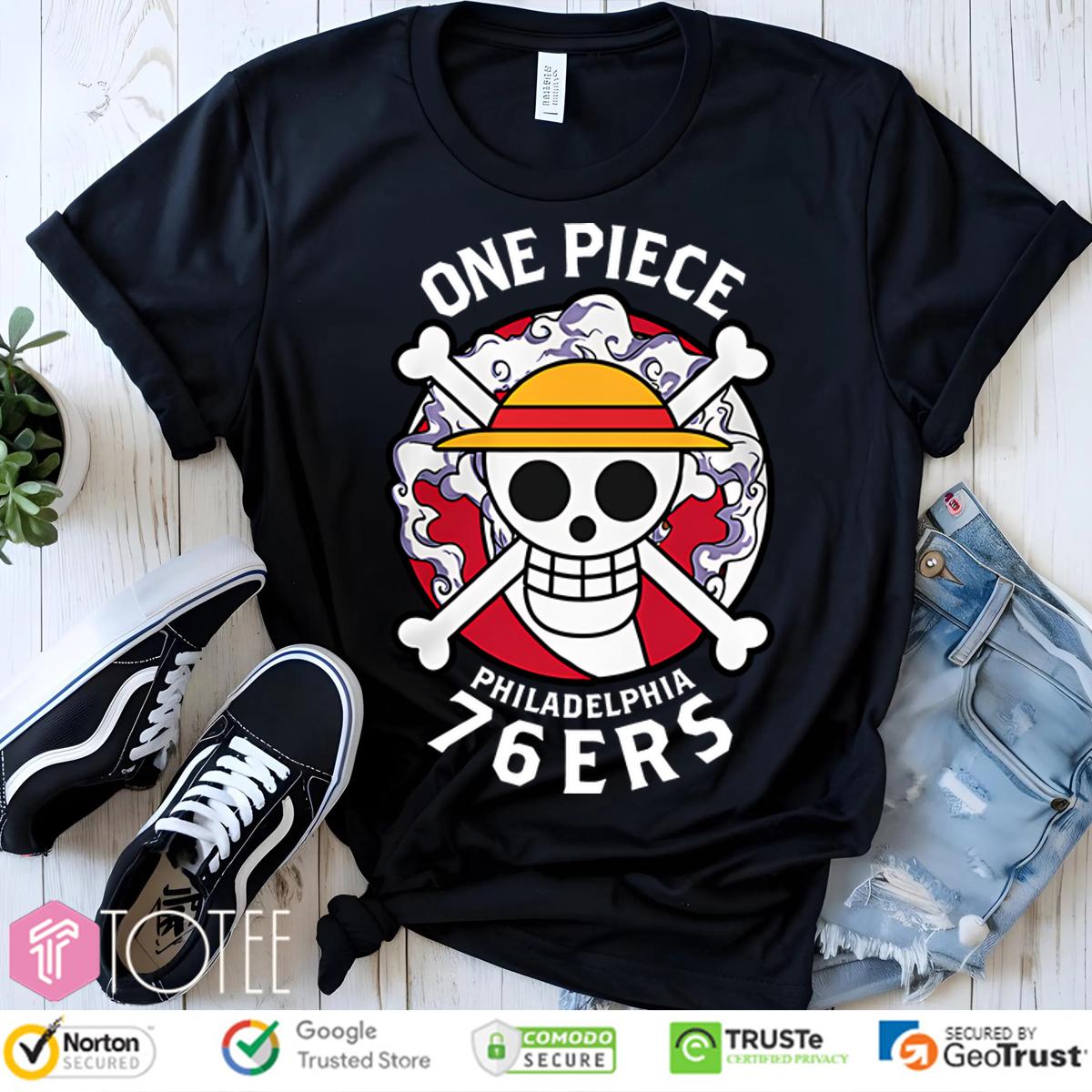 Philadelphia 76ers X One Piece Luffy Gear 5 Logo T-Shirt