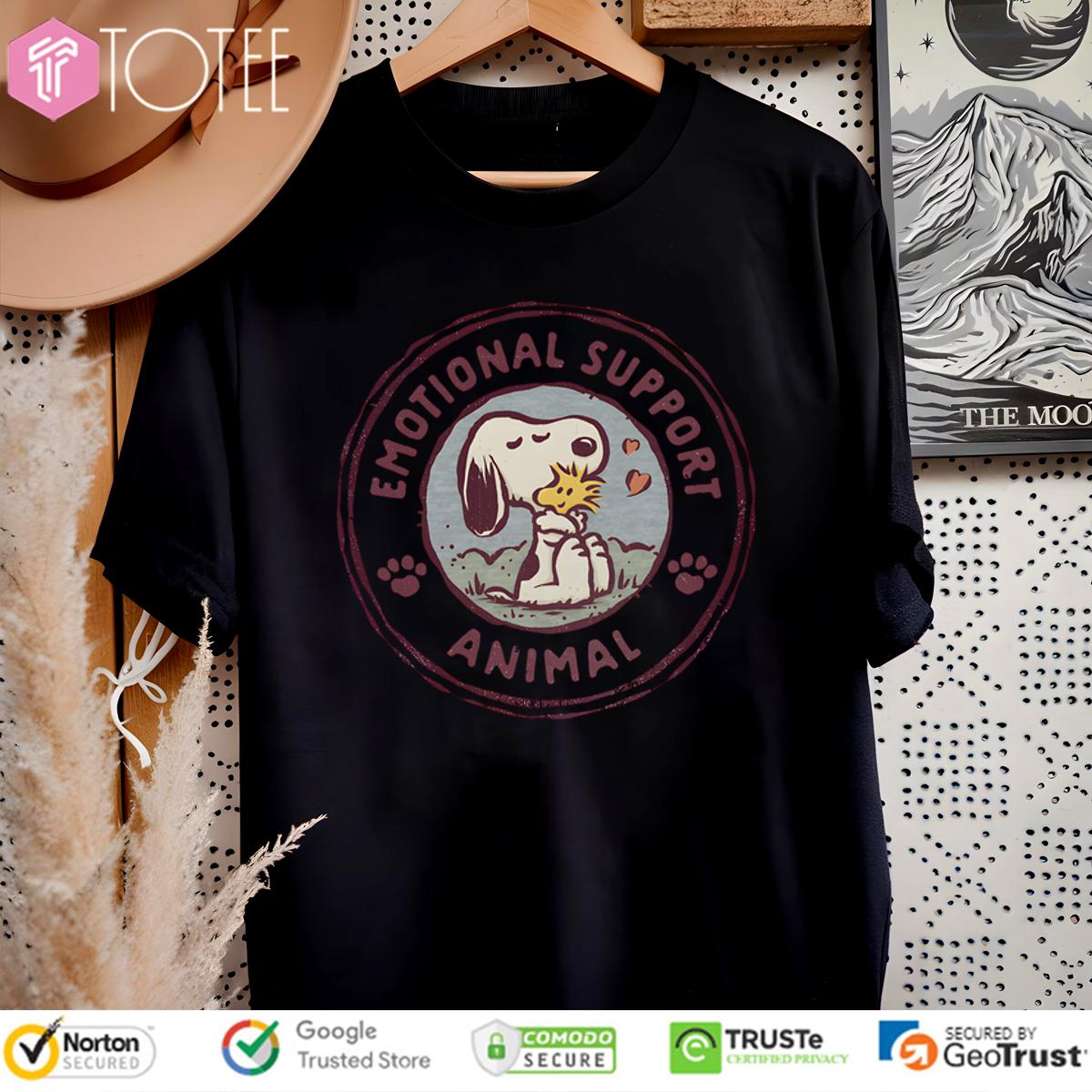 Snoopy And Woodstock Peanuts Emotional Support Animal Shirt