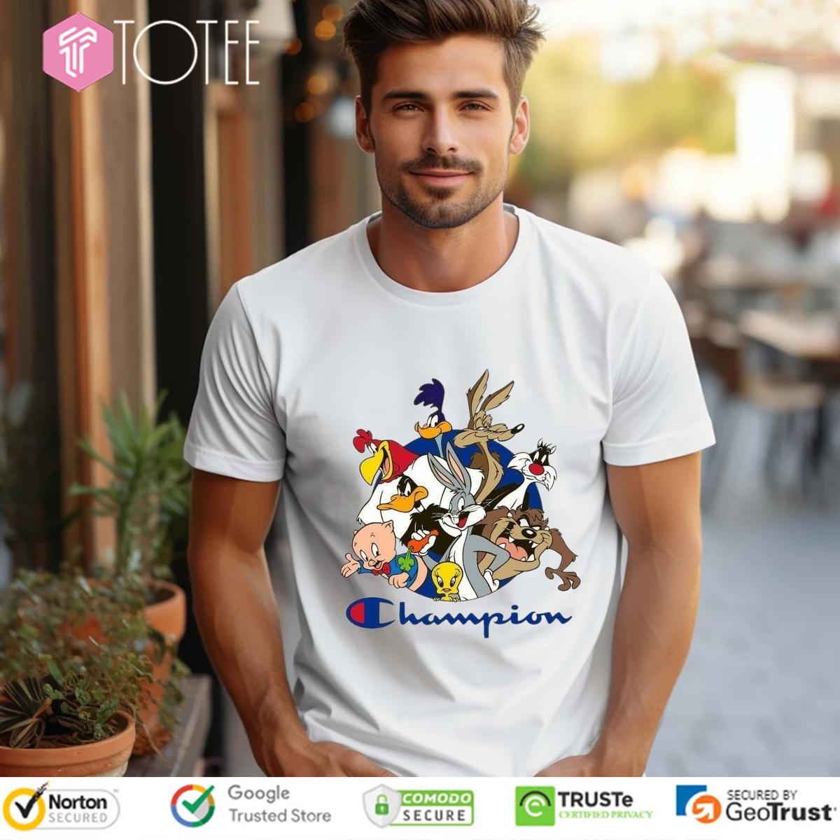 Looney Tunes Characters Parody Champion Logo T-Shirt