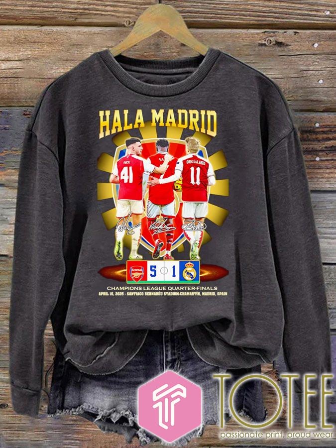 Arsenal F.C. Hala Madrid Champions League Quarter Finals Signatures sweatshirt