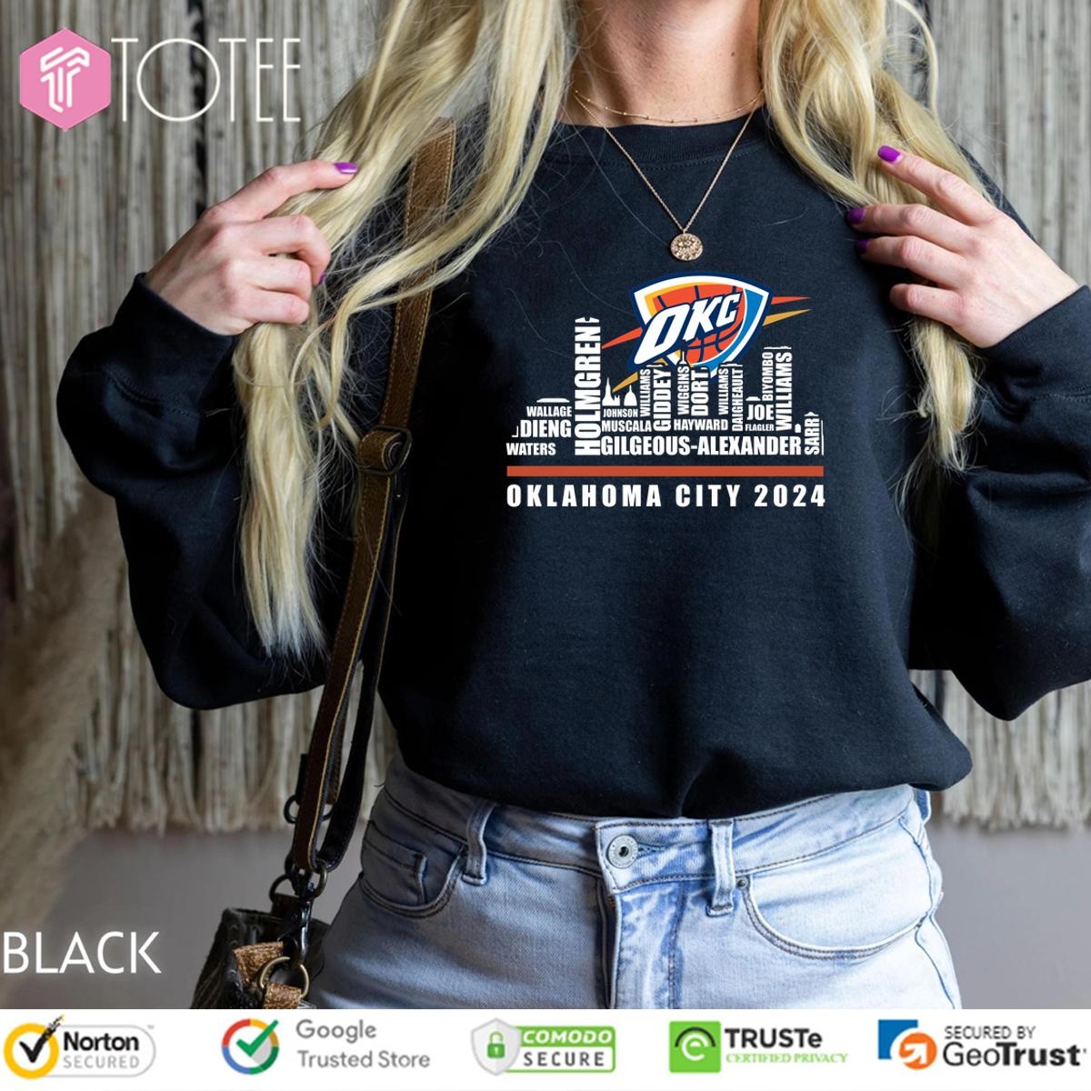 Oklahoma City Thunder 2024 Players Names City Skyline Sweatshirt