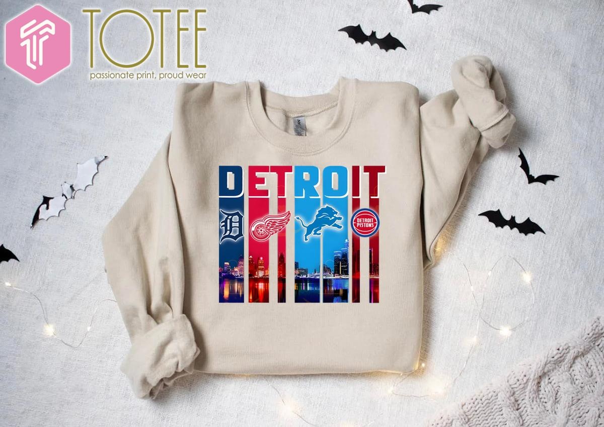 Tigers Wings Lions Pistons: Ultimate Night City Sweatshirt Now!